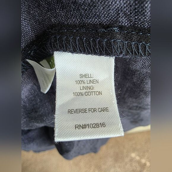 Garnet Hill Europe Linen Puff-Sleeve Midi Dress Chambray Tiered Smock Back Sz L - Picture 7 of 10